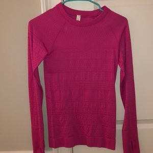 Pink long sleeve lulu shirt (never worn)